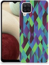 TPU Silicone Hoesje Samsung Galaxy A12 Smartphonehoesje met naam Abstract Groen Blauw