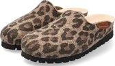 Mephisto THEA Dames Klomp/Slipper - Bruin Jaguar - Extra breed - Maat 36