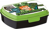 Stor Broodtrommel / broodddoos Minecraft Junior 16 X 12 X 5 Cm Groen/zwart