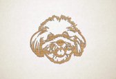 Wanddecoratie - Hond - Malteser - XS - 25x28cm - Eiken - muurdecoratie - Line Art