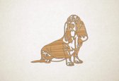 Wanddecoratie - Hond - Basset Hound 1 - M - 60x66cm - Eiken - muurdecoratie - Line Art