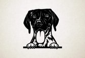Wanddecoratie - Hond - Duitse staande hond 1 - L - 79x75cm - Zwart - muurdecoratie - Line Art