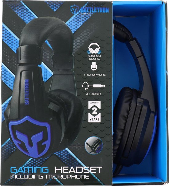 Battletron gaming headset - Met microfoon - Black & Blue - Zwart & Blauw |  bol