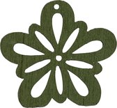 Bloem. donkergroen. d: 27 mm. dikte 1.7 mm. 20 stuk/ 1 doos