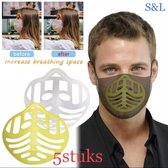 5 stuks S&L  - Mondkapje Houders - - Mondmasker Houder - Innermask - Mondmaskerhouder - Mondkapje - Facemask Siliconen