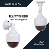 Delight - Dummy Nep Camera met Rode knipperende LED - Wit - Beveiligingscamera Dome
