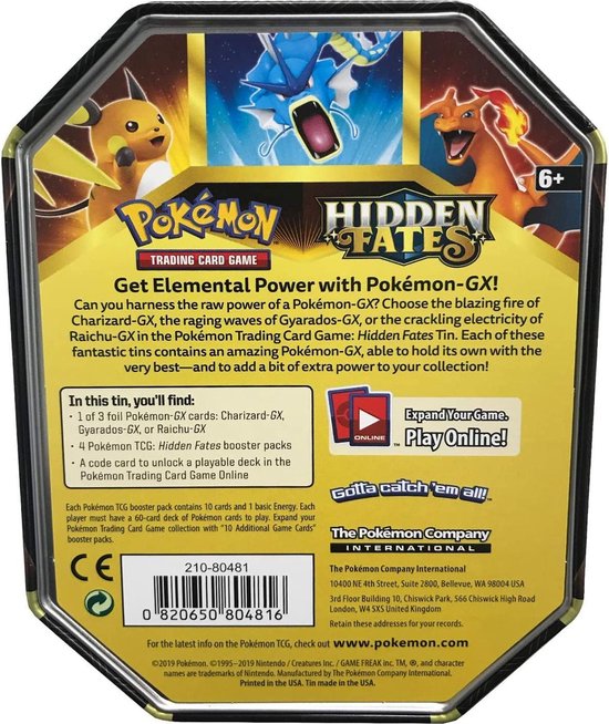 Pokemon TCG Hidden Fates Tin Box Raichu GX | Games | bol.com