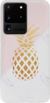 ADEL Siliconen Back Cover Softcase Hoesje Geschikt voor Samsung Galaxy S20 Ultra - Ananas