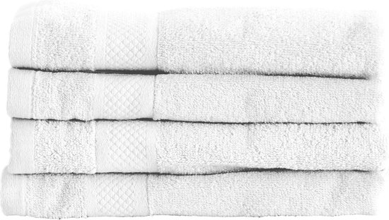 Badhanddoeken 70x140 cm - Wit - 4 stuks - Hotelkwaliteit
