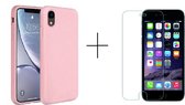 iPhone XR hoesje roze - Apple iPhone XR hoesje case siliconen roze - hoesje iPhone XR Apple - iPhone XR hoesjes cover hoes - screenprotector iPhone XR