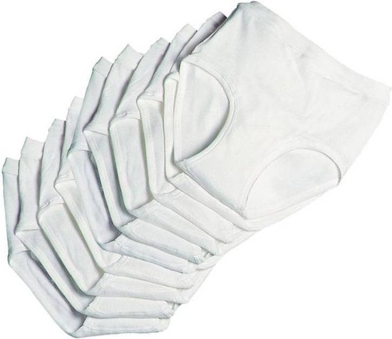 Lot de 10 slips homme blanc taille S bol