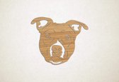Wanddecoratie - Hond - Engelse Stafford 2 - S - 45x54cm - Eiken - muurdecoratie - Line Art