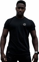 SQOUPE Essence - sport shirt heren korte mouw - fitness shirt - Zwart maat XS