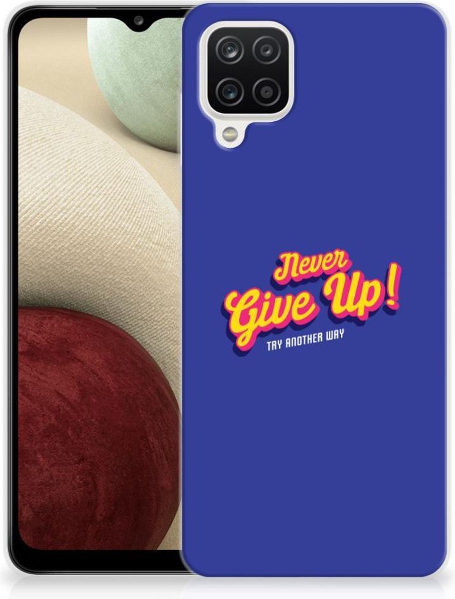 Samsung Galaxy A12 Siliconen hoesje met naam Never Give Up