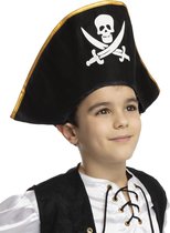 FUNIDELIA Kapiteins hoed voor meisjes en jongens Zeerover - Zwart