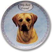 Wandbord My Best Friend Blonde Labrador, bord op standaard, hondenkop