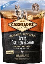 Carnilove Grain Free Fresh Ostrich & Lamb Adult Small Breed 1,5 kg - Hond - Honden droogvoer