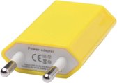 Universal USB adapter - USB stekker - USB lader - Blokje - Universeel - Geel