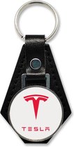 Sleutelhanger - Tesla - Leer - Leather - Metaal - Auto