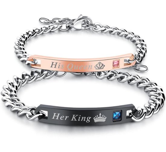 His Queen & Her armband set - Liefdes Cadeau - Romantisch Geschenkset... | bol.com