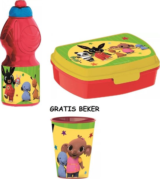 Bing het konijn broodtrommel + drinkbeker set, PROMOpack met extra beker