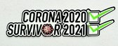 Corona Survivor Sticker 2020 2021 4cm x 15cm Leuk en Grappig. *Twee Stuks