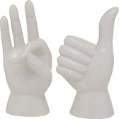 Hand - 2 set - wit - 15.5cm - Positief gebaar