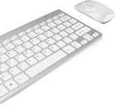 Bluetooth draadloos toetsenbord ultradun met Muis voor Windows / iPad / iPhone (zilver)+moushe+4stuk AAA Batterij