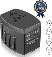 All-in-one Wereldstekker + 3 USB en 1 Type C Universele Adapter - Internationale Reis adapter - Stekker Voor UK US USA AU EU Wereld Reizen - Travel Socket Plug Converter - Design Z