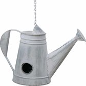 Vogelhuisje/nestkastjes gieter van zink 22 cm - Vogelhuisjes tuindecoraties
