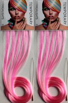 Funny Haar extensions herbruikbaar rose wit 12 stuks
