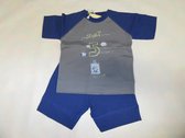 Petit Bateau - Zomer pyjama - Jongen -Grijst / blauw - Sport -  2 jaar  86
