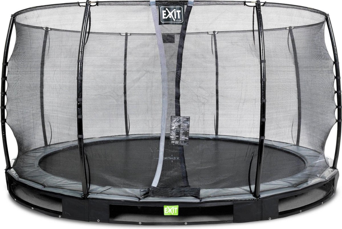 EXIT Elegant inground trampoline ø427cm met Economy veiligheidsnet - zwart