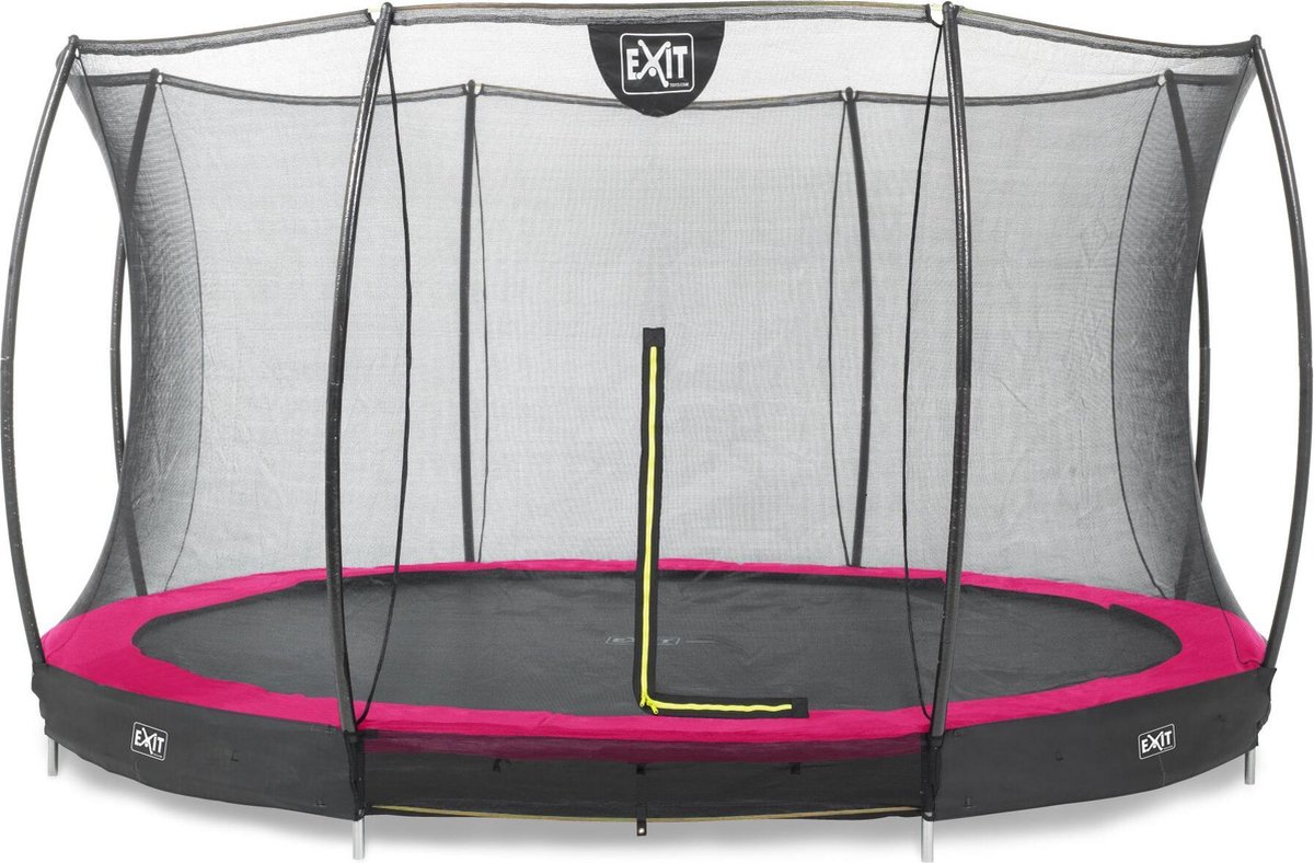Exit in-ground trampoline Silhouette + veiligheidsnet ø366cm roze