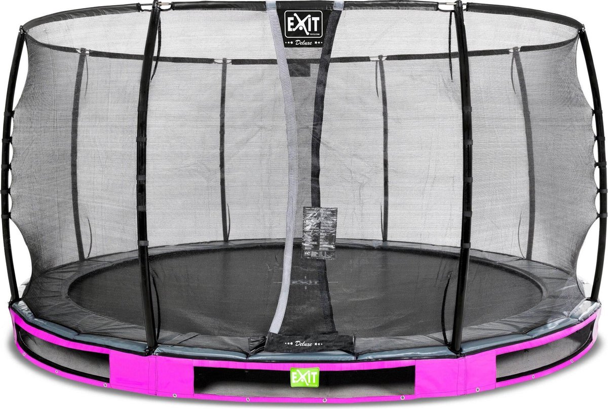 EXIT Elegant Premium inground trampoline ø427cm met Deluxe veiligheidsnet - paars