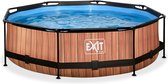 Bol.com EXIT Wood zwembad ø300x76cm met filterpomp - bruin aanbieding