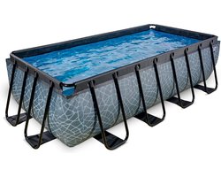 Piscine EXIT Stone 400x200x100cm avec pompe filtrante - grise