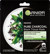 GARNIER - Black Textile Mask with Black Tea Extract Pure Charcoal Skin Natura l s (Black Tissue Mask) 28 g - 28.0g