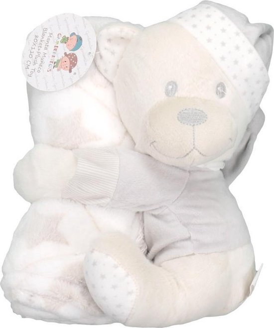 Babydeken 90x90 Cm Universele Buggy Autostoel - Het Hele Jaar Door Deken Wafel Pique Katoen Olifant Beige