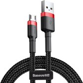 Baseus Cafule Series Micro USB Gewoven Kabel - Zwart/Rood