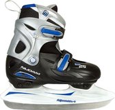 Nijdam 0025 junior ijshockeyschaats - verstelbaar - hardboot - Zwart-blauw-grijs - maat 30-33