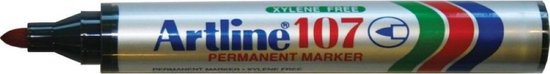 Artline 107 1.5mm Bullet Tip Permanent Marker - Zwart - Droogt Onmiddellijk - Waterproof