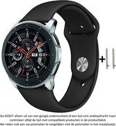 Zwart Siliconen sporthorlogebandje voor 22mm Smartwatches - zie compatibele modellen van Samsung, LG, Seiko, Asus, Pebble, Huawei, Cookoo, Vostok en Vector – Maat: zie maatfoto – 2