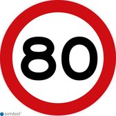 Simbol - Stickers 80 km - Maximaal 80 km/u - Duurzame Kwaliteit - Formaat ø 5 cm.