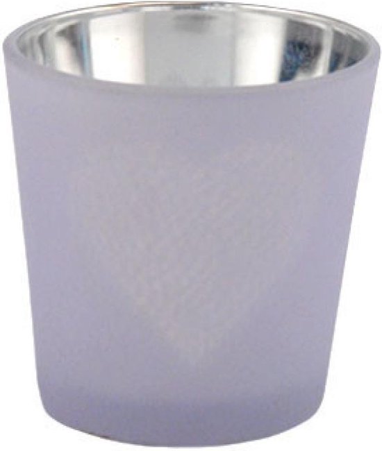 Waxinelichthouder paars, met hart, 8 cm, PTMD, 2 stuks