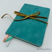Notitieboek - groen kaft  - notitieboekje A6 - hello week notitieboekje - kado meisjes - kado vrouw -