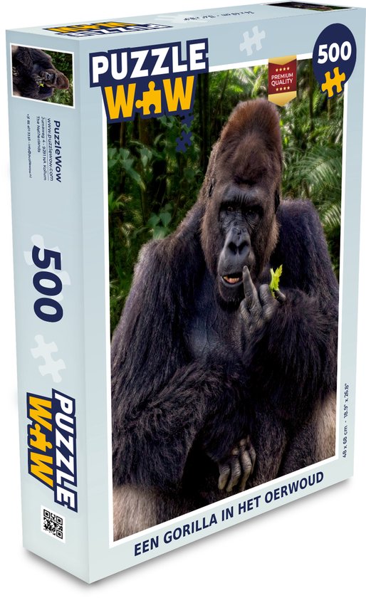 in verlegenheid gebracht toren Pef Puzzel 500 stukjes Onbeschofte dieren - Een gorilla in het oerwoud -  PuzzleWow heeft... | bol.com