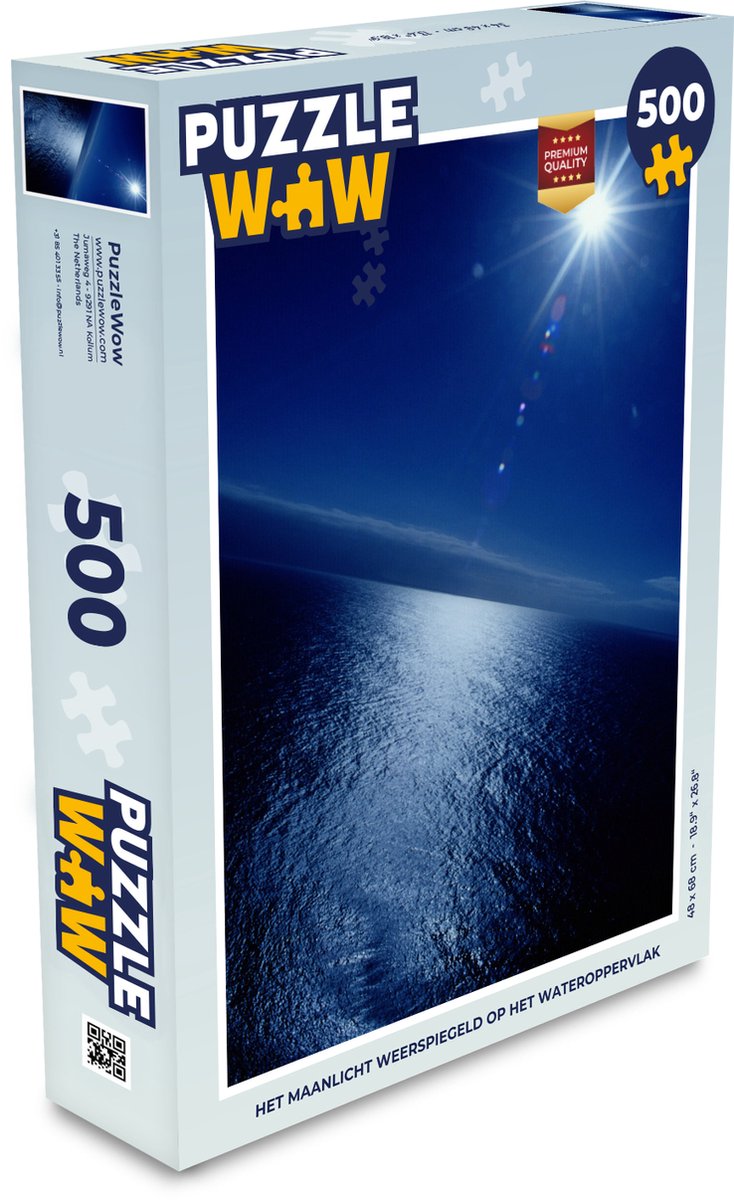 Afbeelding van product Puzzel 500 stukjes Reflectie maanlicht - Het maanlicht weerspiegeld op het wateroppervlak - PuzzleWow heeft +100000 puzzels