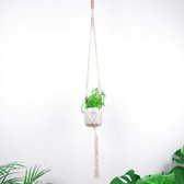 Plantenhanger - 125 cm - Katoen - Plantenpot - Hangpot - Hangende bloempot - Plantenhanger macrame - Plantenhanger binnen - Hangpotten - Plantenhangers