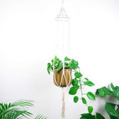 Plantenhanger - 130 cm - Katoen - Plantenpot - Hangpot - Hangende bloempot - Plantenhanger macrame - Plantenhanger binnen - Hangpotten - Plantenhangers